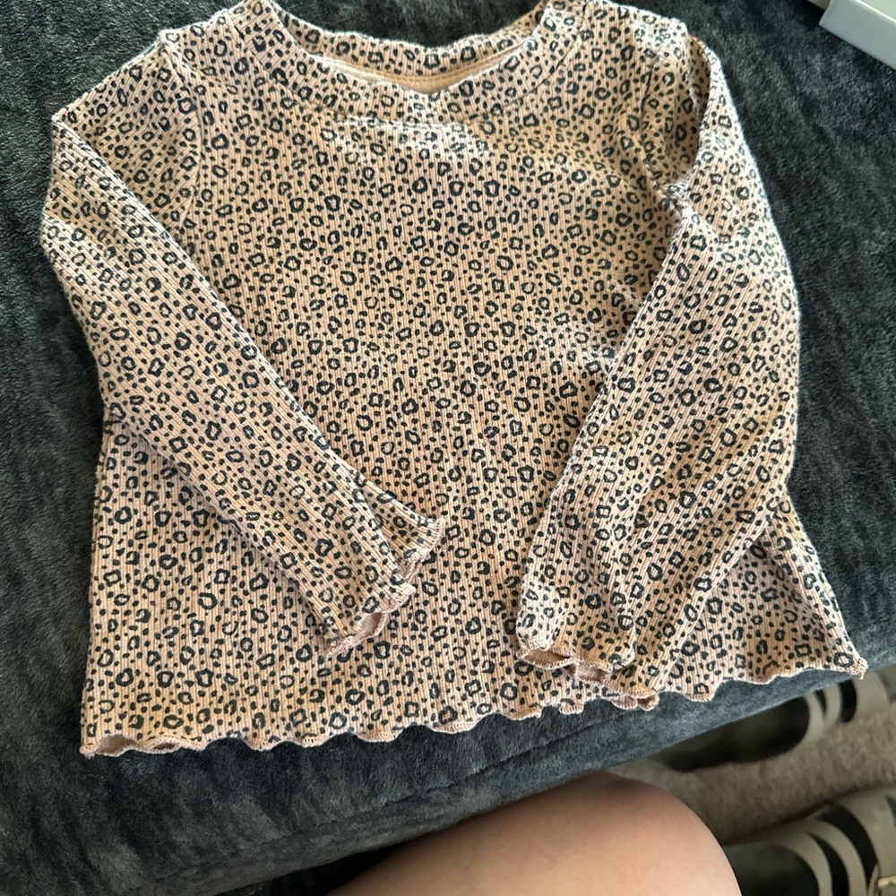 Cat & Jack Tan and Black Patterned Top
